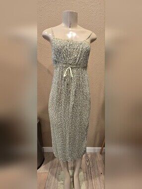 Stitch & Pine Green And White Sundress, Size Small
